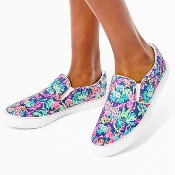 Lilly Pulitzer-Mermaid Cove Shoes - Floral Slip-On Women's Sneakers